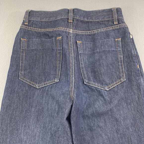 Pomandere Jeans Womens 27 Dark Wash Blue Mom High Rise Straight Leg Cotton Denim - Picture 15 of 15